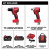Milwaukee 3693-22CX M18 18-Volt Lithium-Ion Brushless Cordless Compact Hammer Drill/Impact Combo Kit (2-Tool) with (2) Batteries, Bag
