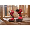 Milwaukee 3693-22CX M18 18-Volt Lithium-Ion Brushless Cordless Compact Hammer Drill/Impact Combo Kit (2-Tool) with (2) Batteries, Bag
