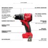 Milwaukee 3693-22CX M18 18-Volt Lithium-Ion Brushless Cordless Compact Hammer Drill/Impact Combo Kit (2-Tool) with (2) Batteries, Bag