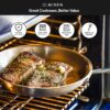 Misen 5-Ply Stainless Steel 12" Frying Pan - Professional Cookware for Induction, Gas and Electric - Dishwasher Safe, Oven Safe to 800°F - Durable, Versatile, Even Heating