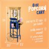 Nostalgia Popcorn Maker Machine - Professional Cart With 8 Oz Kettle Makes Up to 32 Cups - Vintage Popcorn Machine Movie Theater Style - Navy & Gold Nostalgia Popcorn Maker Machine - Professional Cart With 8 Oz Kettle Makes Up to 32 Cups - Vintage Popcorn Machine Movie Theater Style - Navy & Gold