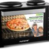 NutriChef 30 Quart Kitchen Convection Oven & 2 Burner Cooker - 1500 Watt Oven - 7 Cook Functions Rotisserie, Cook, Bake, Broil & More