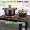 NutriChef 30 Quart Kitchen Convection Oven & 2 Burner Cooker - 1500 Watt Oven - 7 Cook Functions Rotisserie, Cook, Bake, Broil & More - Includes Baking Tray, Skewers & Handles - 19.6 x 16.0 x 13.5 IN