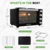 NutriChef 30 Quart Kitchen Convection Oven & 2 Burner Cooker - 1500 Watt Oven - 7 Cook Functions Rotisserie, Cook, Bake, Broil & More - Includes Baking Tray, Skewers & Handles - 19.6 x 16.0 x 13.5 IN