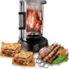 NutriChef Countertop Vertical Rotating Oven - Rotisserie Shawarma Machine, Kebob Machine, Stain Resistant & Energy Efficient W/Heat Resistant Door, Includes Kebob Rack with 7 Skewers