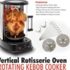 NutriChef Countertop Vertical Rotating Oven - Rotisserie Shawarma Machine, Kebob Machine, Stain Resistant & Energy Efficient W/Heat Resistant Door, Includes Kebob Rack with 7 Skewers
