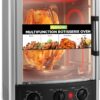 NutriChef Multi-Function Rotisserie Countertop Oven | 24 Quart Vertical Glass Door Convection Oven, for Rotisserie Roasting & Broiling | Timer & Temperature Control | 13.4 x 12.2 x 18.9