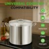 Nutrichef Stainless Steel Cookware Stockpot, 30 Quart Heavy Duty Induction Soup Pot With Stainless Steel Lid And Strong Riveted Handles, Even Heat Distribution, Compatible With Most Cooktops