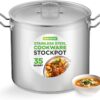 Nutrichef Stainless Steel Cookware Stockpot, 35 Quart Heavy Duty Induction Soup Pot With Stainless Steel Lid And Strong Riveted Handles, Even Heat Distribution, Compatible With Most Cooktops