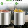 Nutrichef Stainless Steel Cookware Stockpot, 35 Quart Heavy Duty Induction Soup Pot With Stainless Steel Lid And Strong Riveted Handles, Even Heat Distribution, Compatible With Most Cooktops