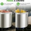 Nutrichef Stainless Steel Cookware Stockpot, 40 Quart Heavy Duty Induction Soup Pot With Stainless Steel Lid And Strong Riveted Handles, Even Heat Distribution, Compatible With Most Cooktops