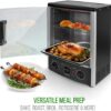 Nutrichef Vertical Countertop Oven with Rotisserie, Bake, Broil, & Kebab Rack Functions - Adjustable Settings - 2 Shelves - 1500W - Thanksgiving Turkey - Includes Grill, Kebab skewer racks & bake pan