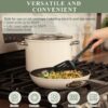 Nuwave Healthy Duralon Blue Ceramic Nonstick Cookware Set, Diamond Infused Scratch-Resistant, PFAS Free, Dishwasher & Oven Safe, Induction Ready & Evenly Heats, Tempered Glass Lids & Stay-Cool Handles, Vanilla Cream