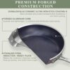 Nuwave Healthy Duralon Blue Ceramic Nonstick Cookware Set, Diamond Infused Scratch-Resistant, PFAS Free, Dishwasher & Oven Safe, Induction Ready & Evenly Heats, Tempered Glass Lids & Stay-Cool Handles, Metallic Mocha Brown