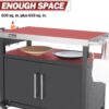Outdoor Grill Cart with Wheels, Movable Kitchen Island with Storage Cabinet for BBQ, Stainless Steel Dining Cart Table for Food Prep, Black, PC3403S-SC