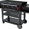 Charbroil 463285924 36" Performance Series Deluxe Propane Gas Griddle with Cart 4 Burner Flat Top Grill, Black