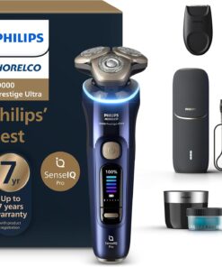 Philips Norelco Shaver i9000 Prestige Ultra, Wet & Dry Electric Shaver, Adriatic, SenseIQ Pro Technology, Triple Lift & Cut System, 360 Rotating NanoTech Precision Blades, Precision Trimmer, XP9401/92