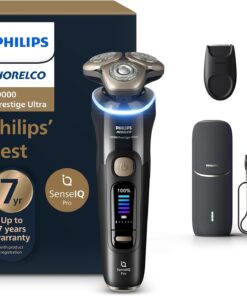 Philips Norelco Shaver i9000 Prestige Ultra, Wet & Dry Electric Shaver, Ink Black, SenseIQ Pro Technology, Triple Lift & Cut System, 360 Rotating NanoTech Precision Blades, 5 Shaving Modes, XP9400 89
