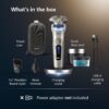 Philips Norelco Shaver i9000 Prestige Ultra, Wet & Dry Electric Shaver, White Gold, SenseIQ Pro Technology, Triple Lift & Cut System, 360 Rotating NanoTech Precision Blades, Beard Styler, XP9403/88