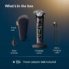 Philips Norelco Shaver i9000, Wet & Dry Electric Shaver, Ink Black, SenseIQ Technology, Triple Lift & Cut System, 360 Rotating Dual SteelPrecision Precision Blades, Nose Trimmer, Model X9000/90