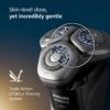 Philips Norelco Shaver i9000, Wet & Dry Electric Shaver, Ink Black, SenseIQ Technology, Triple Lift & Cut System, 360 Rotating Dual SteelPrecision Precision Blades, Nose Trimmer, Model X9000/90