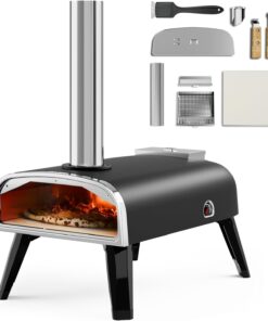 Pizza Oven Outdoor 12" Wood Fired Pizza Ovens Pellet Pizza Stove for outside, Portable Stainless Steel Pizza Oven for Backyard Pizza Oven