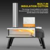 Pizza Oven Outdoor 12" Wood Fired Pizza Ovens Pellet Pizza Stove for outside, Portable Stainless Steel Pizza Oven for Backyard Pizza Oven