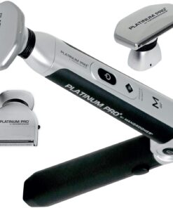 Platinum Pro by MANGROOMER New Back Shaver with 3 Shock Absorber Flex Heads, Power Hinge, Extreme Reach Handle & Bonus Case! (Generation 8.0), 4 Piece Set