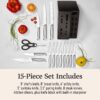 Premier by Calphalon® 15-Piece Knife Set with SharpIN™ EdgeTech, Stainless Steel Handles
