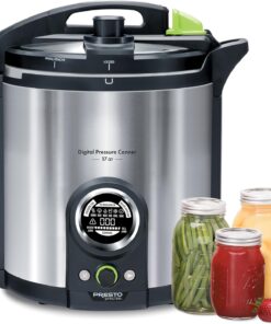 Presto 02152 17-Quart Digital Pressure Canner - Digital Display, Waterbath Capable, 10 Built-In Safety Features, Recipe Book, Stainless Steel
