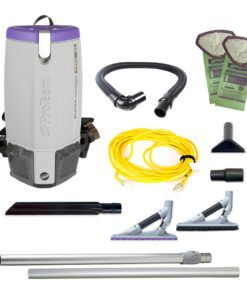 ProTeam Super Coach Pro 10 Commercial Backpack Vacuum with ProBlade Hard Surface and Carpet Tool Kit, 10 Quart, Corded, 107538