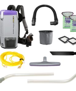 ProTeam Super Coach Pro 6 Backpack Vacuum Commercial with 2 Piece Wand Tool Kit, 6 Quart, Corded, 107308