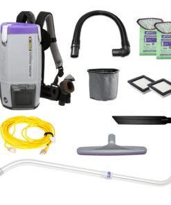 ProTeam Super Coach Pro 6 Backpack Vacuum Commercial with Telescoping Wand Tool Kit, 6 Quart, Corded, 107310