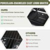Propane Gas Griddle Charcoal Grill Combo Flat Top Griddle W/Dual Lids & 2 Side Shelves Dual Fuel BBQ Grill for Outdoor Barbecue