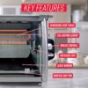 Ronco Modern Rotisserie Oven, Large Capacity (12lbs) Countertop Oven, Multi-Purpose Basket for Versatile Cooking, Easy-to-Use Controls, Stainless Steel