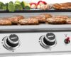 Royal Gourmet PD1303S 3 Burner Tabletop Propane Gas Griddle with Detachable Griddle Top, Includes Stainless Steel Warming Rack for Outdoor Cooking While Camping or Tailgating, Silver