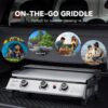 Royal Gourmet PD1303S 3 Burner Tabletop Propane Gas Griddle with Detachable Griddle Top, Includes Stainless Steel Warming Rack for Outdoor Cooking While Camping or Tailgating, Silver