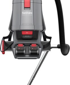 Sanitaire Transport Commercial Cordless Backpack Vacuum with Adjustable Wand, Dual 24V Batteries, Handheld Controls, SC580A. Gray