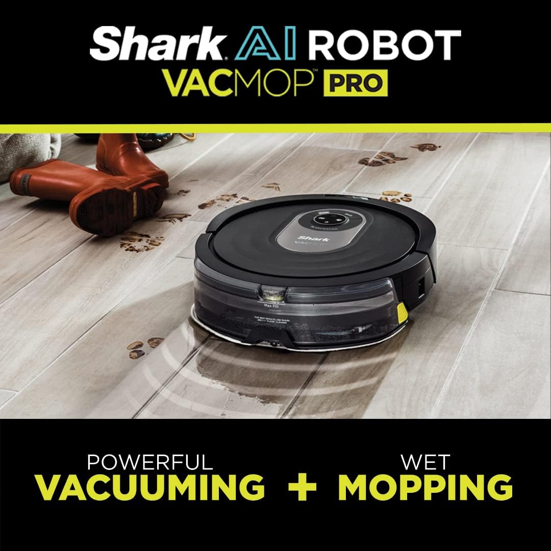 Shark AI Robot Vacuum & Mop with Self-Cleaning Brushroll for Floors, Carpet Black Silver (RV2001WD) With LiDAR Navigation134 Shark AI Robot Vacuum & Mop with Self-Cleaning Brushroll for Floors, Carpet Black/Silver (RV2001WD) With LiDAR Navigation