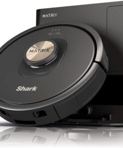 Shark AV2310AE Matrix Self-Emptying Robot Vacuum with No Spots Missed on Carpets and Hard Floors, Precision Home Mapping, Perfect for Pet Hair, Bagless, 45-Day Capacity Base, Wi-Fi Black/Brass