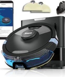 Shark Matrix Plus 2in1 Robot Vacuum & Mop with Sonic Mopping, Matrix Clean, Home Mapping, HEPA Bagless Self Empty Base, CleanEdge, for Pet Hair, Wifi, Black/Silver (RV2610WA)