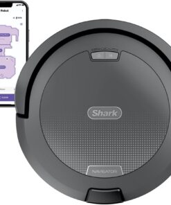 Shark Navigator Robot Vacuum with SmartPath Navigation and Self-Cleaning Brushroll, Powerful Suction, Pet Hair Pickup, Anti-Hair Wrap, for Carpets & Hard Floors, Steel Grey, RV2110