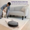 Shark Navigator Robot Vacuum with SmartPath Navigation and Self-Cleaning Brushroll, Powerful Suction, Pet Hair Pickup, Anti-Hair Wrap, for Carpets & Hard Floors, Steel Grey, RV2110