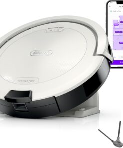 Shark Navigator Robot Vacuum with SmartPath Navigation and Self-Cleaning Brushroll, Powerful Suction, for Carpets & Hard Floors, White, AV2120