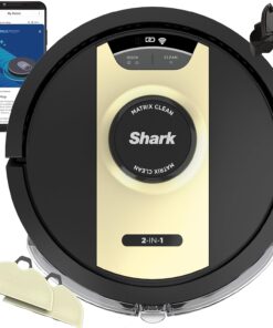 Shark RV2410WD IQ 2-in-1 Robot Vacuum and Mop with Row-by-Row Cleaning, Perfect for Pet Hair, Compatible with Alexa, Black/Bronze, Black/Gold, No Self-Empty Base
