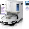 Shark Robot Vacuum & Mop Combo, PowerDetect NeverTouch Pro,Self-Emptying,Self-Refill with Self-Clean Pad Wash & Dry, 60-Day Debris Capacity,30-Day Refill Tank, 5PowerDetect Technologies,White,AV2800ZE