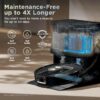 Shark Robot Vacuum & Mop Combo, PowerDetect ThermaCharged NeverTouch Pro, Self-Emptying, Self-Refill with Heated Mop Cleaning, 60-Day Capacity,30-Day Tank, 6 Power Detect Technologies, Black, RV2920XE