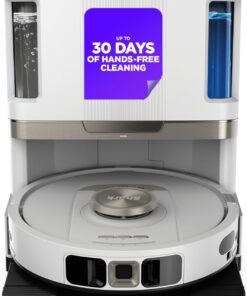 Shark Stratos 2-in-1 Robot Vacuum & Mop with 25+ Hands-Free Features & NeverTouch Self-Cleaning Base, Precision Mapping, Autolift Technology, HEPA Filtration, Edge Detect, AV2700ZE, White
