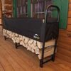 ShelterLogic 8' Adjustable Heavy Duty Outdoor Firewood Rack with Steel Frame Construction and Water-Resistant Cover