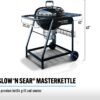 SnS Grills MasterKettle Charcoal Grill and Smoker with Patented Slow ‘N Sear Deluxe Insert, EasySpin Grate for Two-Zone Cooking and Integrated Table, Low ‘N Slow Smoking and BBQing - Black 22-Inch
